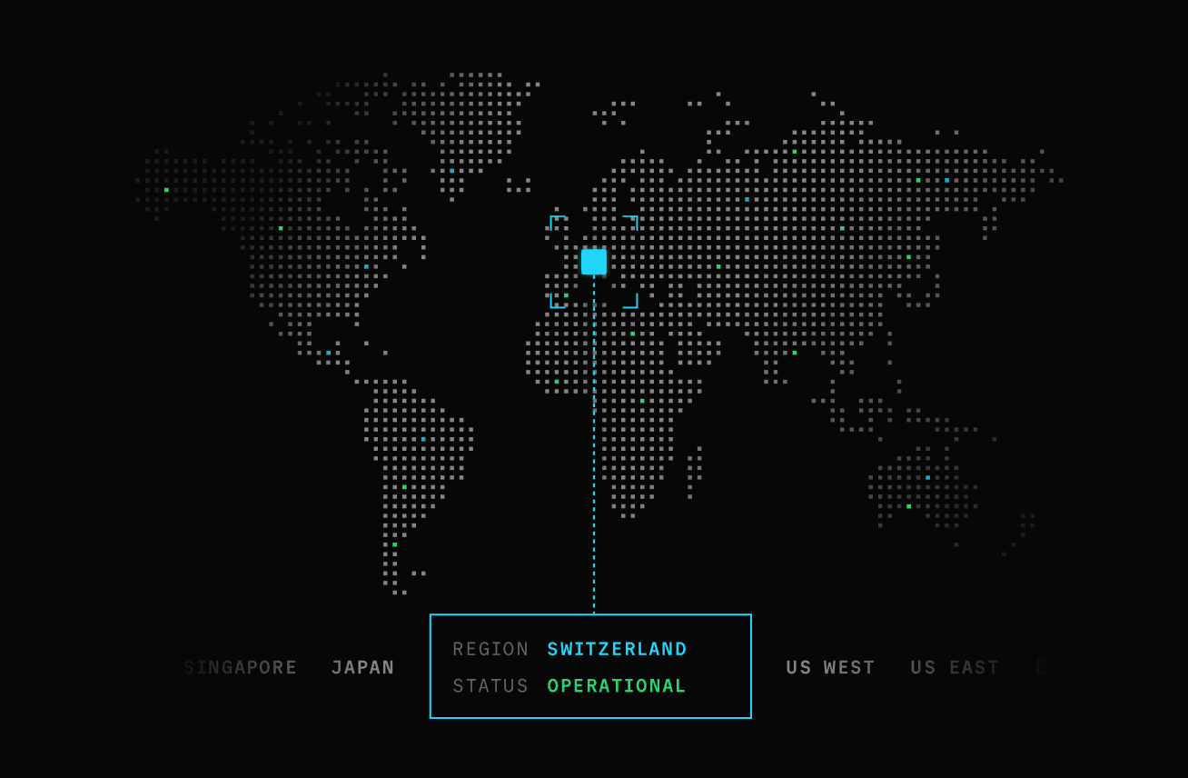 Image of a globe with dots representing our data center locations.