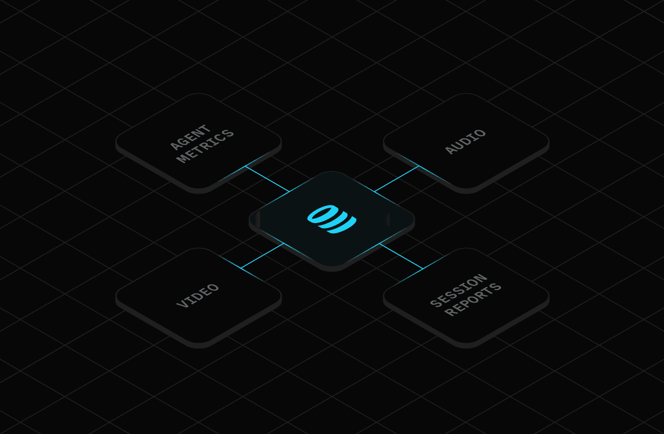 Collect agent metrics and session reports locally, or use LiveKit Egress to export audio and video tracks to a storage service.