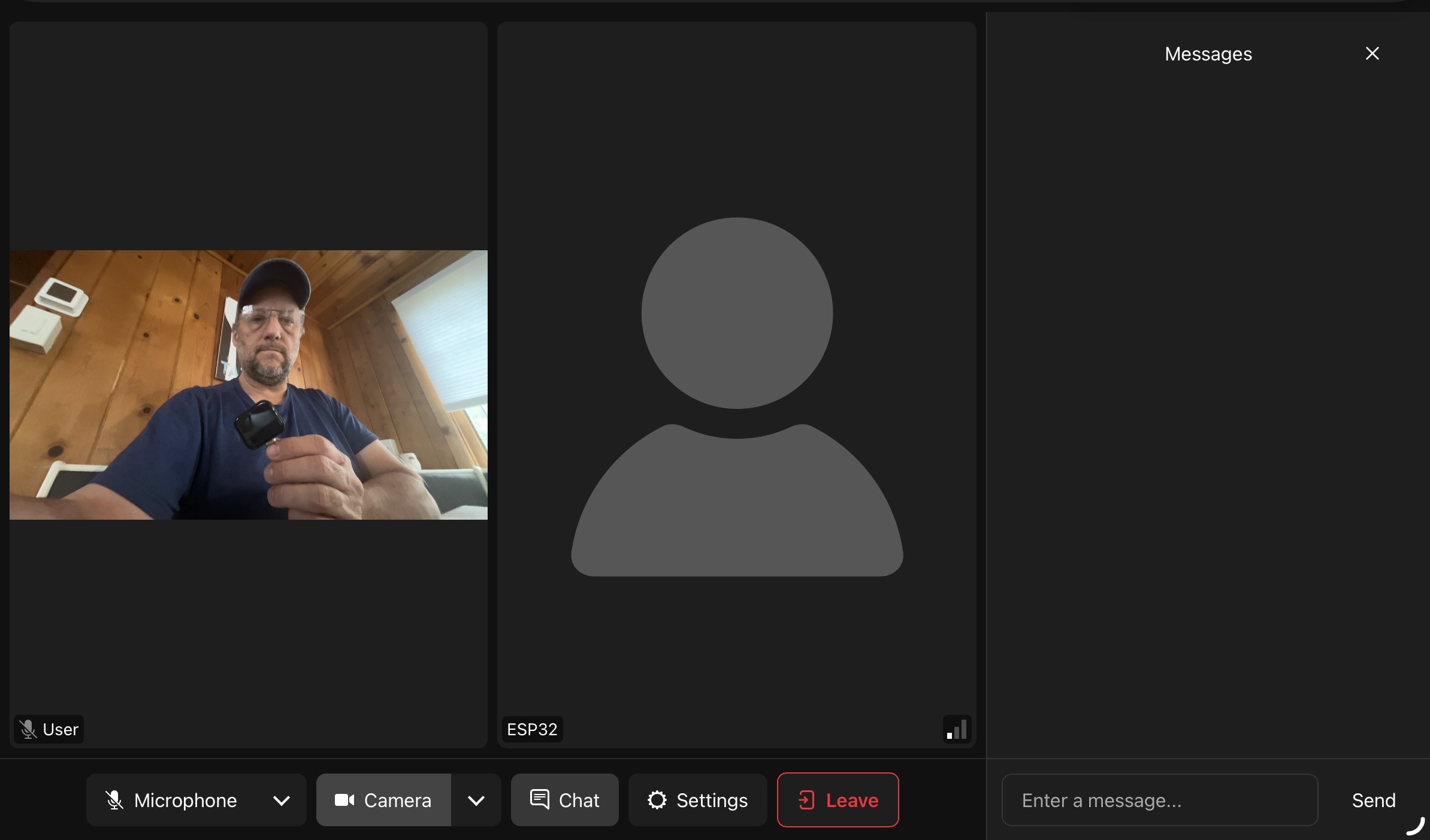 LiveKit room with ESP32 connected